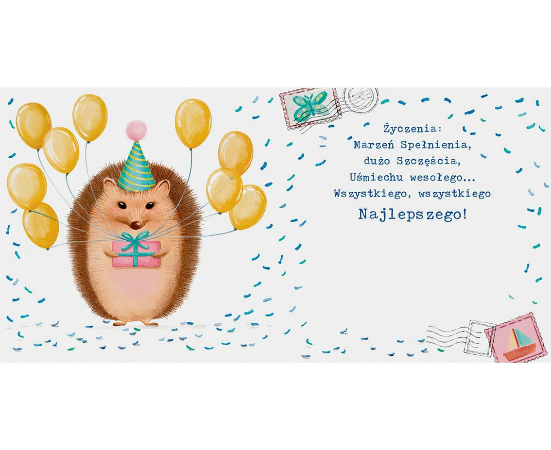 Hedgehog greeting card, 1 pc.